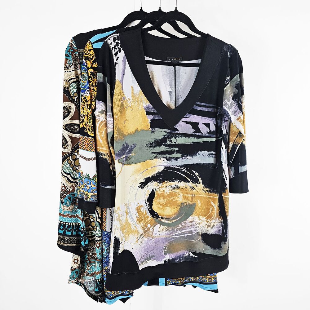Eva Varro Size Medium Bundle of 3 Tunic Tops
